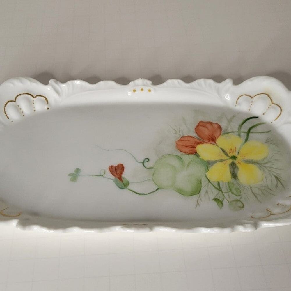 Antique Limoges Florence T & V France Porcelain Dish Floral